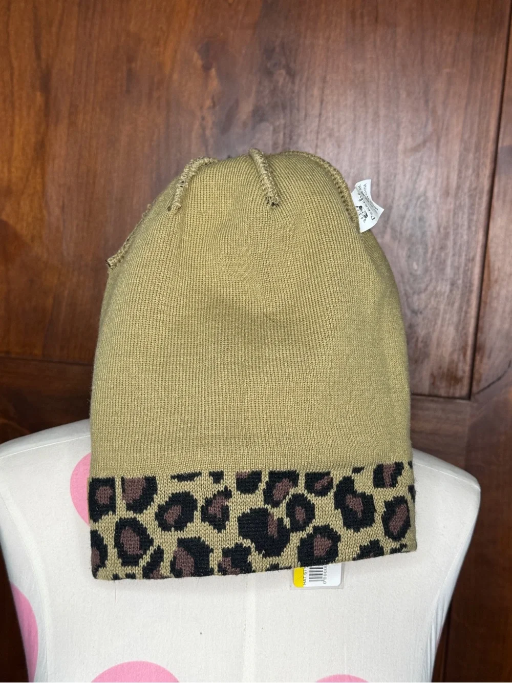 Panache Kids Leopard Pom Beanie - Tan, Brown, Black